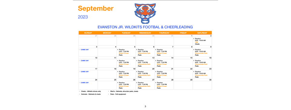 SEP EJWK FOOTBALL CALENDAR